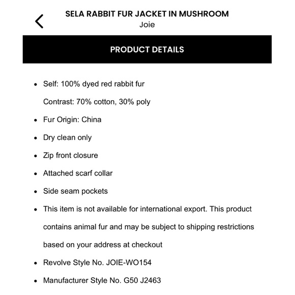 JOIE 🐰 Sela Rabbit Fur Jacket Coat Sweater Scarf Mushroom Beige XS - Picture 14 of 15